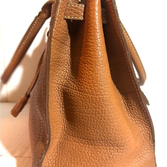 Dooney bourke brown leather satchel handbag - Picture 3 of 10